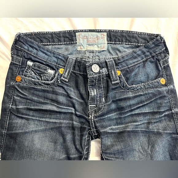 Big Star “NICO” Vintage Collection Women’s Distressed Denim Blue Jeans Size 27 - Picture 2 of 16